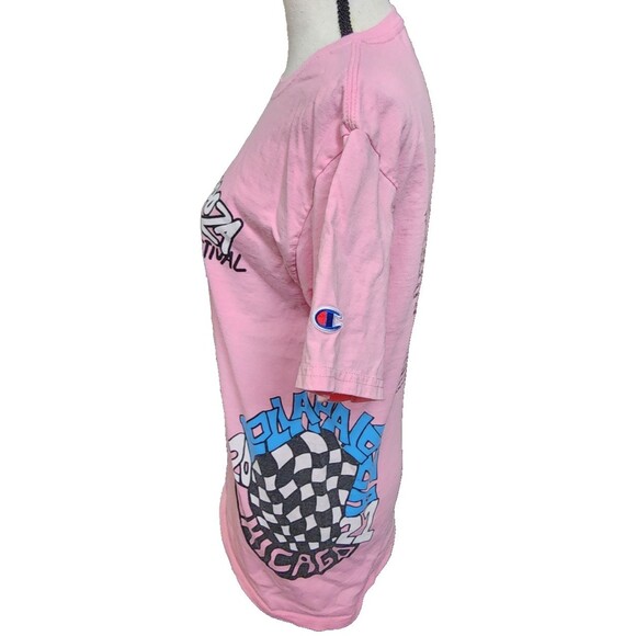 Lolla Palooza 2021 Chicago Pink Music Festival Tee Size Small 2 Sides - Picture 6 of 11